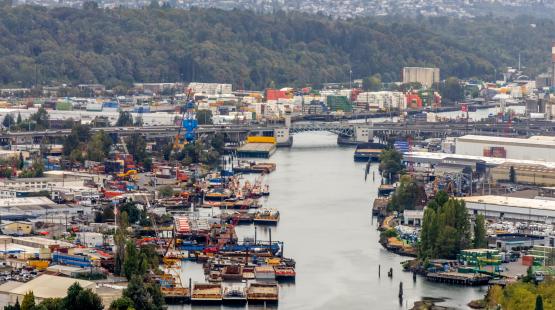 Aerial view of the Lower Duwamish Waterway.