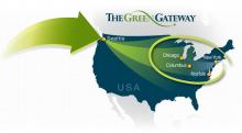 Green Gateway graphic - showing U.S. map