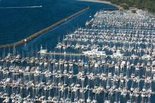 marina with boats
