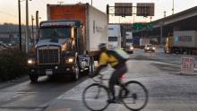Truck traffic on East Marginal Way, Seattle, WA
