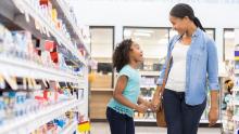 Mother and daughter at the pharmacy
