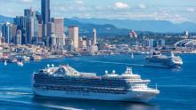 Cruise Ships leave the Seattle Harbor heading to Alaska