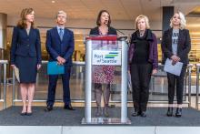 Press conference on human trafficking