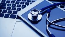 A stethoscope on a tablet