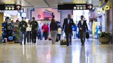 Passengers in the A Concourse at Sea-Tac Airport