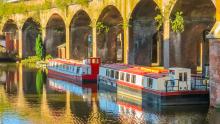 Bridges and canals of the Castlefield, an inner city conservation area, Manchester, England, United Kingdom
