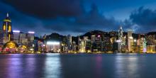 Hong Kong Harbor at night