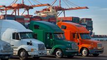 Eco friendly trucks at Port of Seattle 
