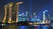 Singapore skyline at night