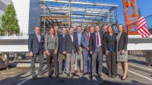 Commissioners and Executives from the Port of Seattle and Airline and other industry partner Executives and Officials attend the Topping Off Ceremony of the International Arrivals Facility at Sea-Tac Airport