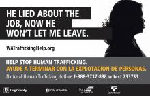 Human Trafficking Awareness Month campaign poster, Jan. 2019.