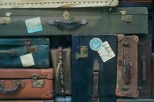 Pile of vintage luggage