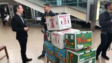 Food, diapers and other donated items for federal workers affected by the partial government shutdown that ended Jan. 25, 2019.