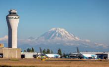 Mt. Rainier seen from Sea-Tac Airport