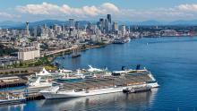 Cruise ships in Elliott Bay, Seattle, June, 2013