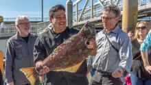Commissioner Felleman at Pier 66 Sustainable Salmon event, March, 2019