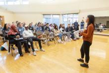 Interns at the Port of Seattle listen to a speaker