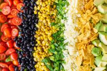 colorful salad ingredients from Evergreen