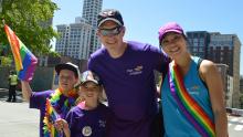 Port of Seattle employee and family participate in Gay Pride, June 24, 2018, Seattle, WA