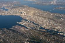 Aerial shot of the Seattle region