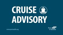 Cruise Advisory graphic on dark blue background