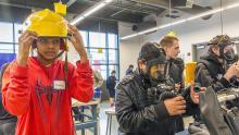 Students participate in a Maritime vocational and career event at the Seattle Maritime Academy, March, 2018