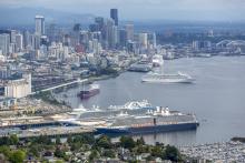 Cruise ships at the Port of Seattle