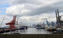 Maritime cranes in Elliott Bay