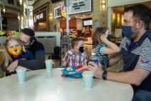 A family of travelers of the airport