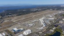 Aerial shot of SEA Airport from the southwest of the location. sept. 2018