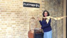 LaTonja on the Train Platform to Hogwarts
