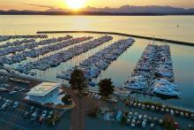 Aerial of Shilshole Bay Marina and new restroom and laundry facilities