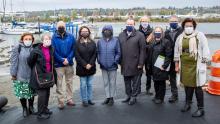 White House Council on Environmental Quality (CEQ) Chair Brenda Mallory joins Commissioner Fred Felleman Executive Director Steve Metruck and Port Staff at Peoples Park on the Duwamish in Seattle October 2021