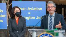 U.S. Senator Maria Cantwell (D-WA) Port of Seattle Commission President Fred Felleman Alaska Airlines SkyNRG and Climate Solutions discuss the critical role of Sustainable Aviation Fuels (SAFs) in GHG emissions