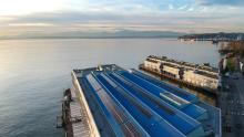 solar panels on the roof of Pier 69