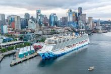 Norwegian Bliss cruise ship on the Seattle waterfront