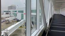 View from inside the international corridor looking out at the A Concourse Gates