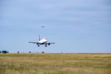 Aircraft taking off the runway