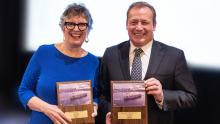 Deb Granger and Stephen P Metruck receive Awards from the Puget Sound Maritime Association