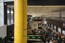 Yellow Fog column as seen from the security checkpoint