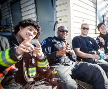firefighters pointing at you