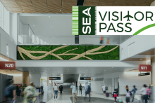 Terminal with SEA Visitor Pass logo