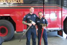 Captain Harguess and Firefighter Esquivel