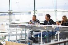 Passegners eating with a view