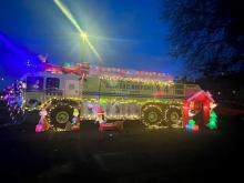 decorated fire truck