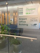 View of The Conference Center Door from the Mezzanine Level