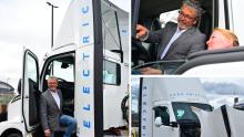 Commissioner Felleman explores an electric, zero emissions semi-truck.