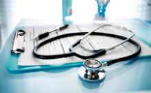 Stethoscope and document