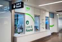 Airport Lost and Found Counter with 3 open booths