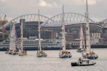 Clipper racing fleet for the parade of sail